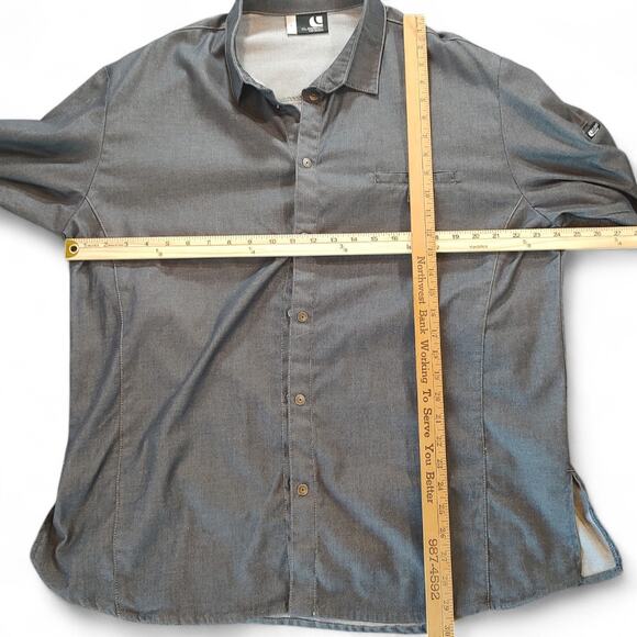 Clement Design Yuma Denim Chef Coat Jacket Long Sleeve Shirt Mens 5 3XL France - Picture 4 of 8